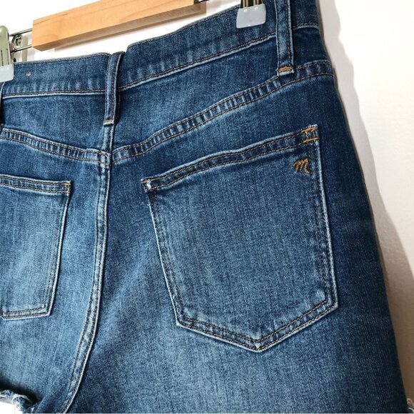 MADEWELL High-Rise Denim Shorts in Glenoaks Wash: Cutoff Edition Size 26 - Picture 7 of 8